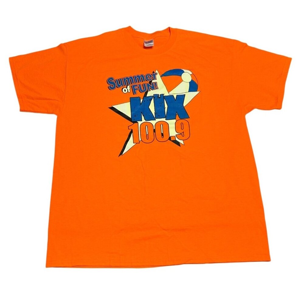 Vintage Orange Summer of Fun KIX 100.9 TShirt Retro Country Music Springfield MA